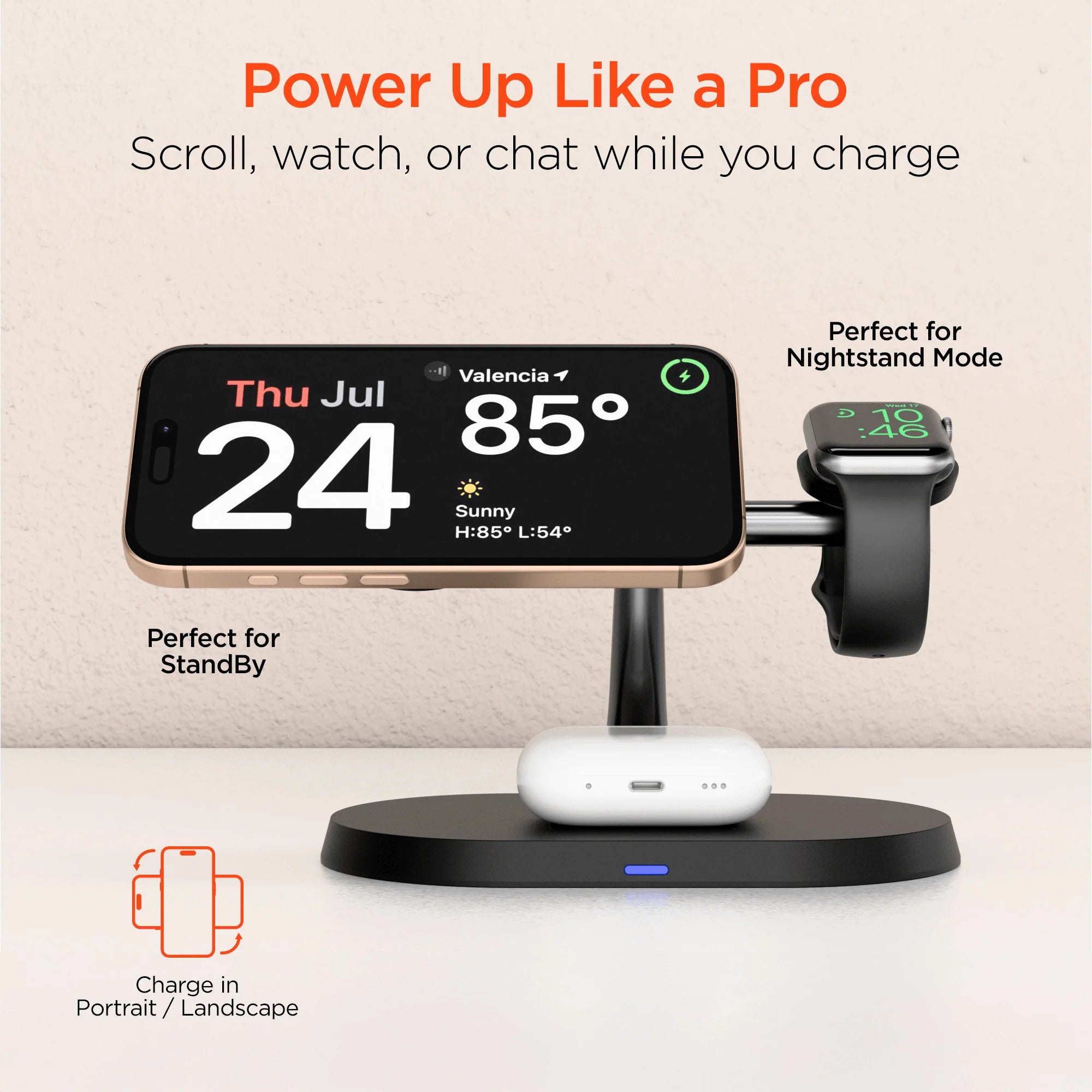 Elevate Your Charging Experience with the HyperGear MaxCharge Pro 3-in-1 MagSafe Charging Stand