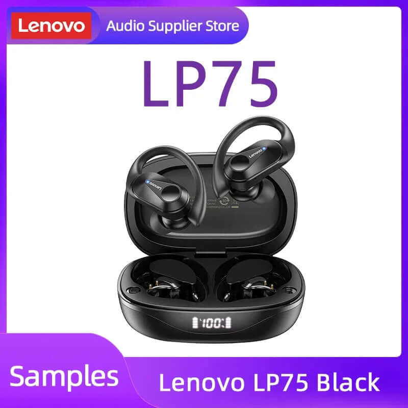 Experience Unmatched Sound Quality with Lenovo LP75 TWS Bluetooth 5.3 Headphones - Waterproof, Noise Reduction, and Smart LED Display!