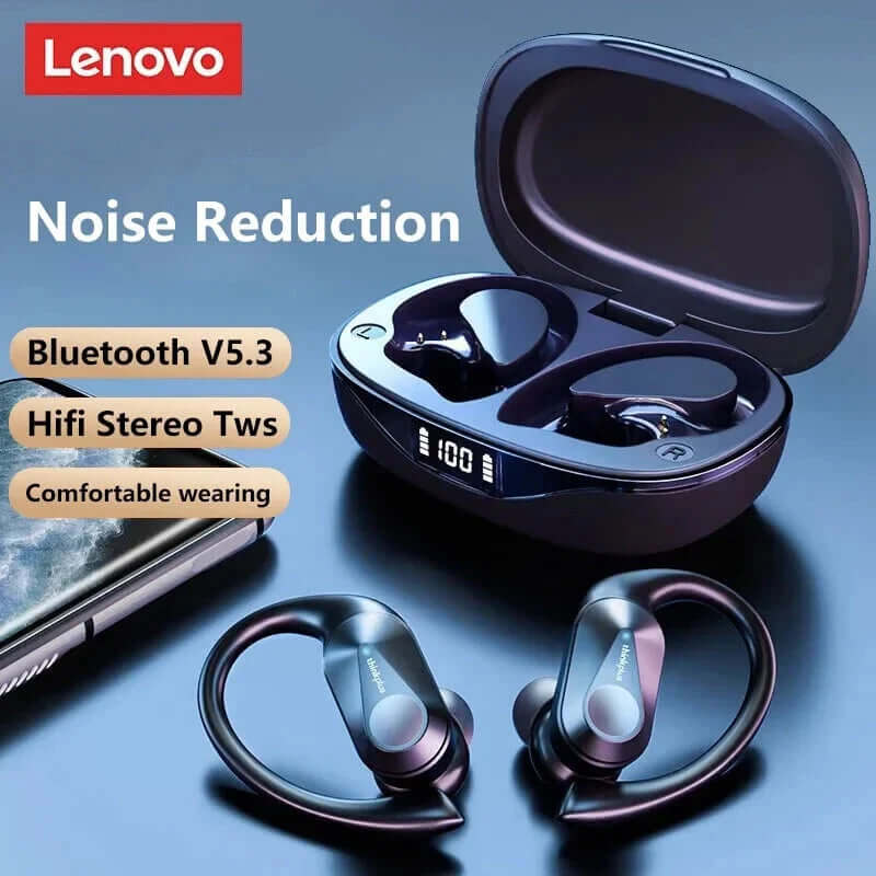 Experience Unmatched Sound Quality with Lenovo LP75 TWS Bluetooth 5.3 Headphones - Waterproof, Noise Reduction, and Smart LED Display!