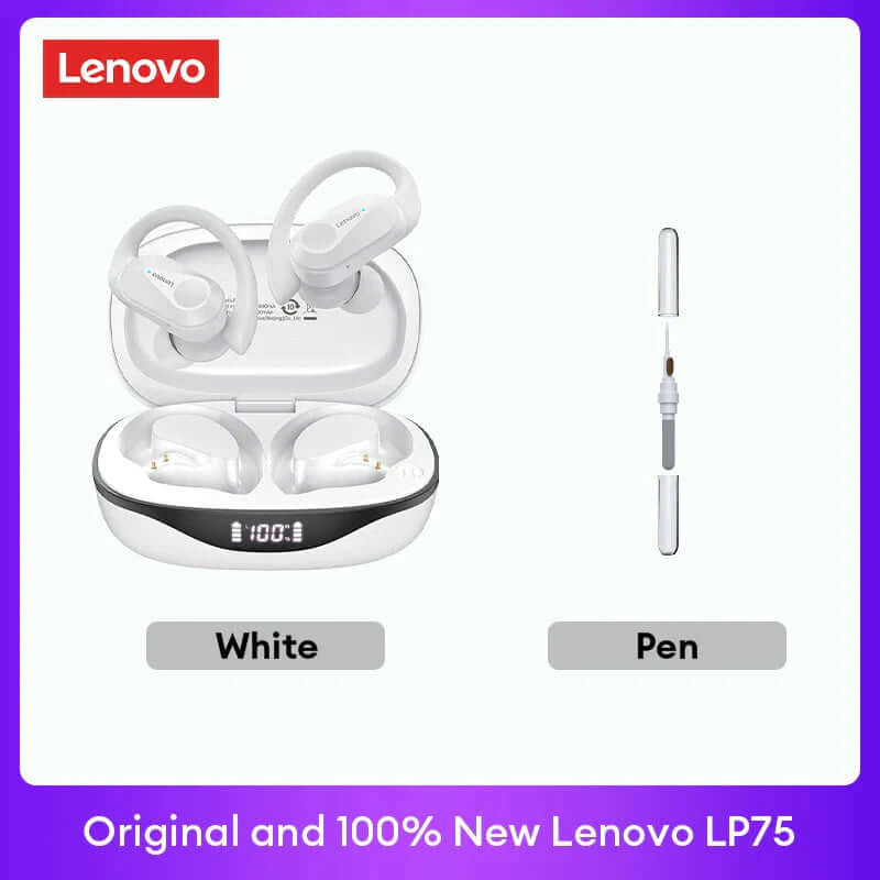 Experience Unmatched Sound Quality with Lenovo LP75 TWS Bluetooth 5.3 Headphones - Waterproof, Noise Reduction, and Smart LED Display!