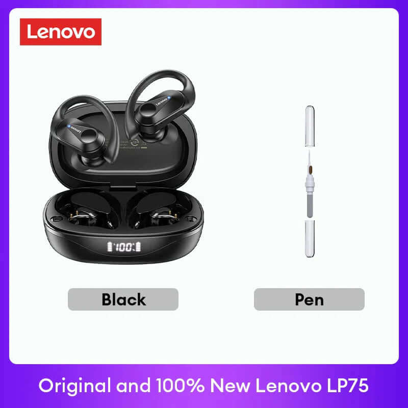 Experience Unmatched Sound Quality with Lenovo LP75 TWS Bluetooth 5.3 Headphones - Waterproof, Noise Reduction, and Smart LED Display!