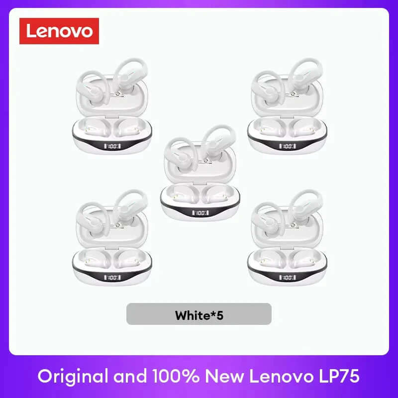 Experience Unmatched Sound Quality with Lenovo LP75 TWS Bluetooth 5.3 Headphones - Waterproof, Noise Reduction, and Smart LED Display!