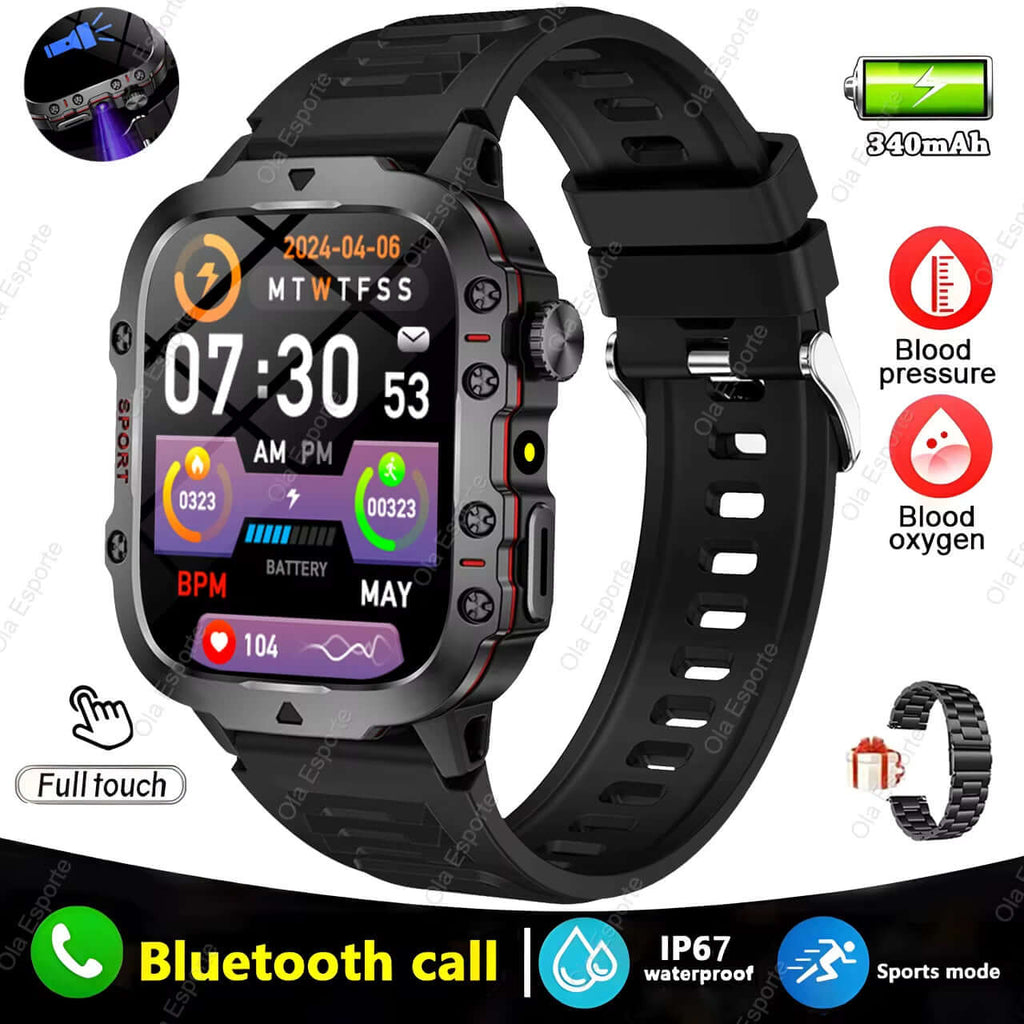Elevate Your Fitness Game with the Original Men Smartwatch - Bluetooth Calling, Fitness Tracking, and IP68 Waterproof Design for Android & iOS - 2025 Edition