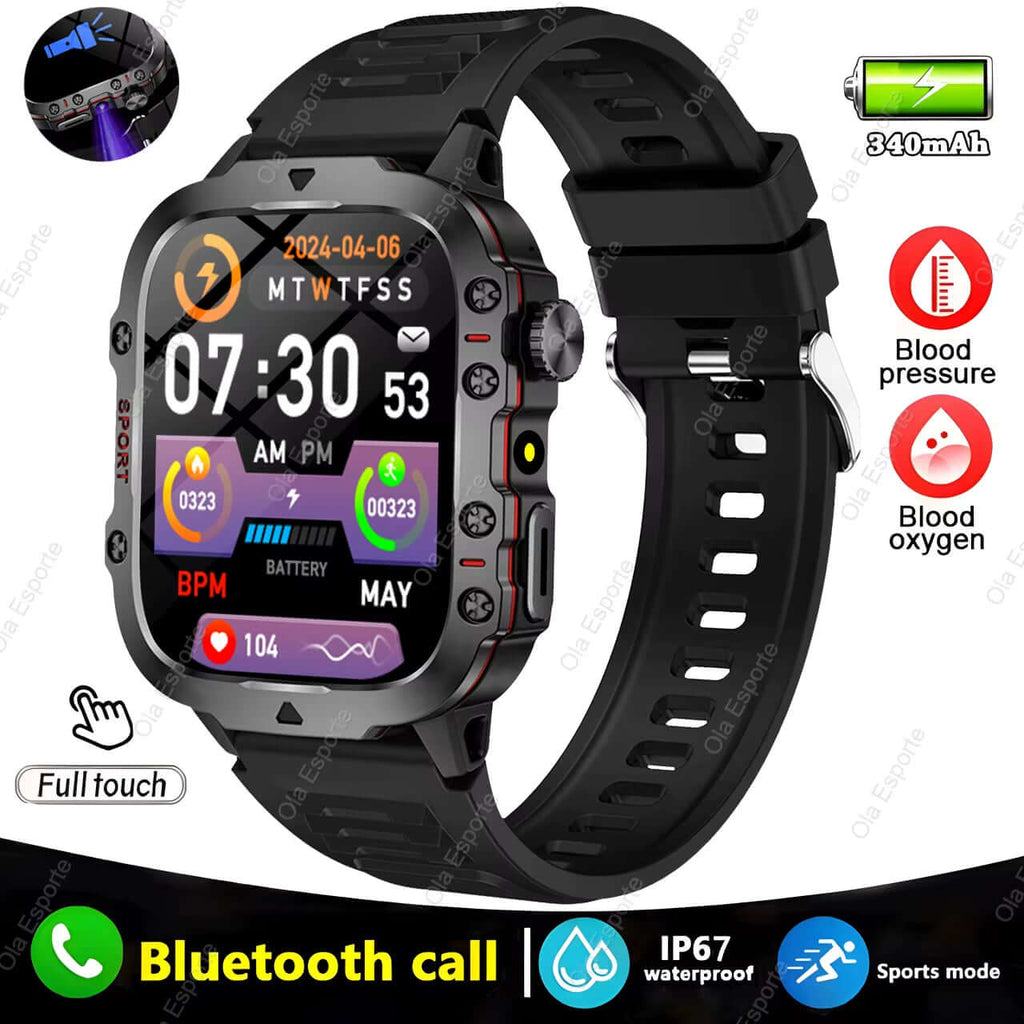 Elevate Your Fitness Game with the Original Men Smartwatch - Bluetooth Calling, Fitness Tracking, and IP68 Waterproof Design for Android & iOS - 2025 Edition