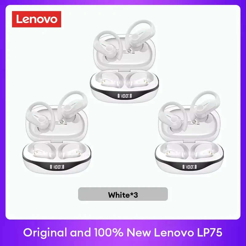 Experience Unmatched Sound Quality with Lenovo LP75 TWS Bluetooth 5.3 Headphones - Waterproof, Noise Reduction, and Smart LED Display!