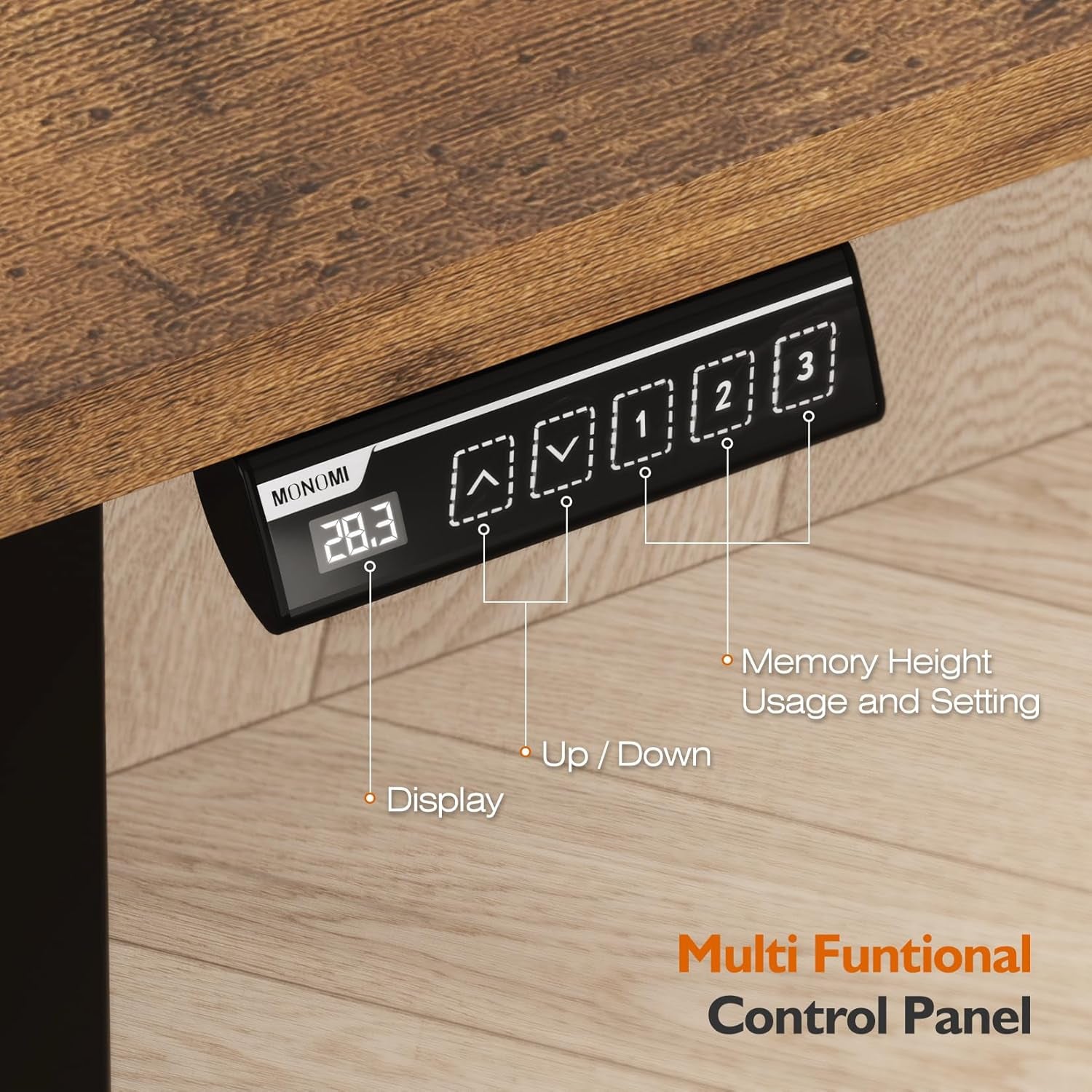 Transform Your Workspace with the Electric Adjustable Standing Desk - 55" x 24" Rustic Brown Ergonomic Design for Home and Office
