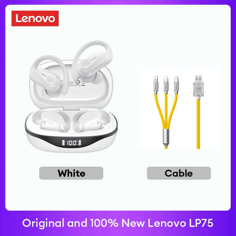Experience Unmatched Sound Quality with Lenovo LP75 TWS Bluetooth 5.3 Headphones - Waterproof, Noise Reduction, and Smart LED Display!