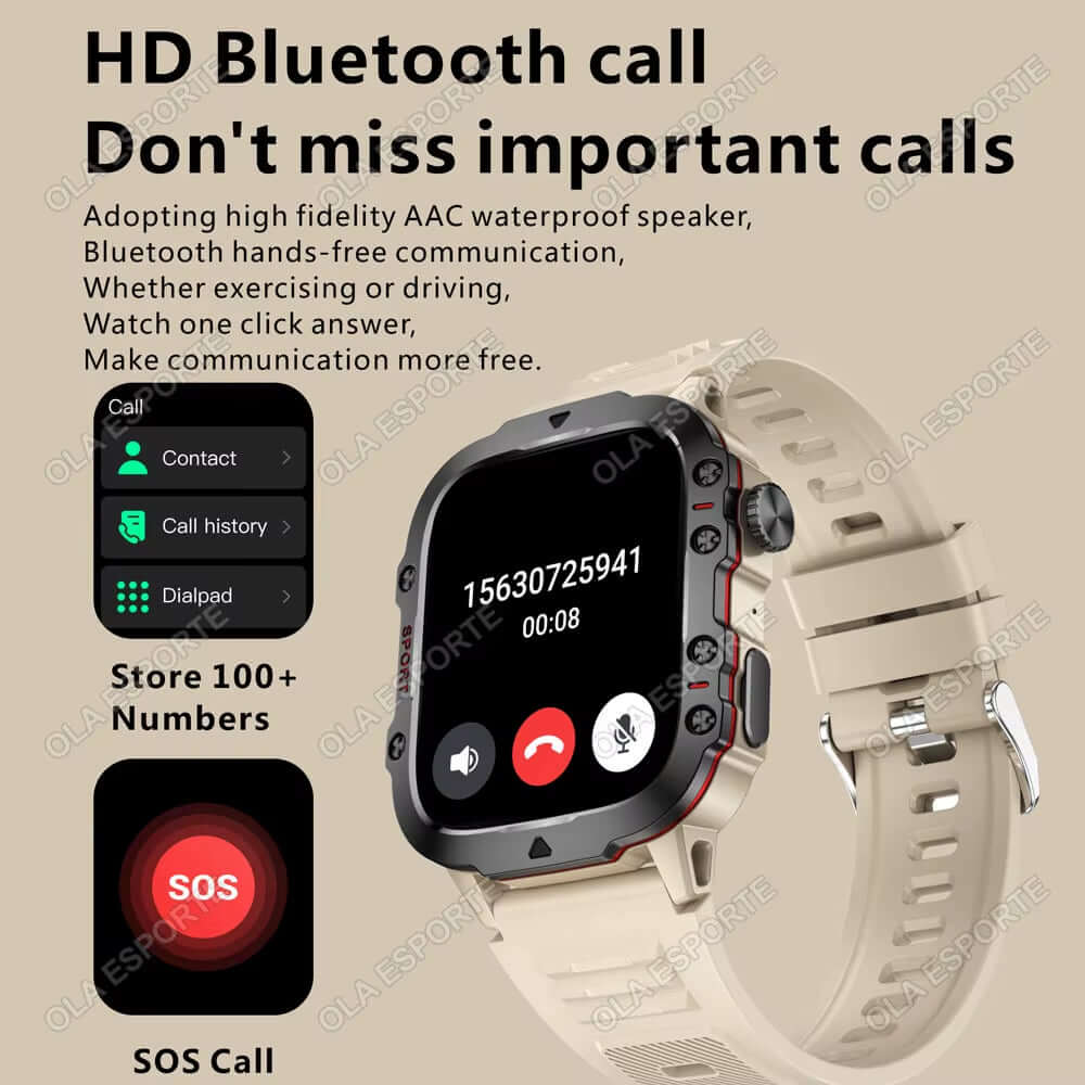 Elevate Your Fitness Game with the Original Men Smartwatch - Bluetooth Calling, Fitness Tracking, and IP68 Waterproof Design for Android & iOS - 2025 Edition