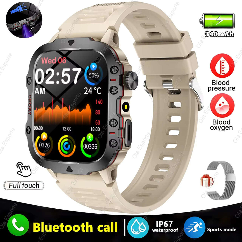 Elevate Your Fitness Game with the Original Men Smartwatch - Bluetooth Calling, Fitness Tracking, and IP68 Waterproof Design for Android & iOS - 2025 Edition