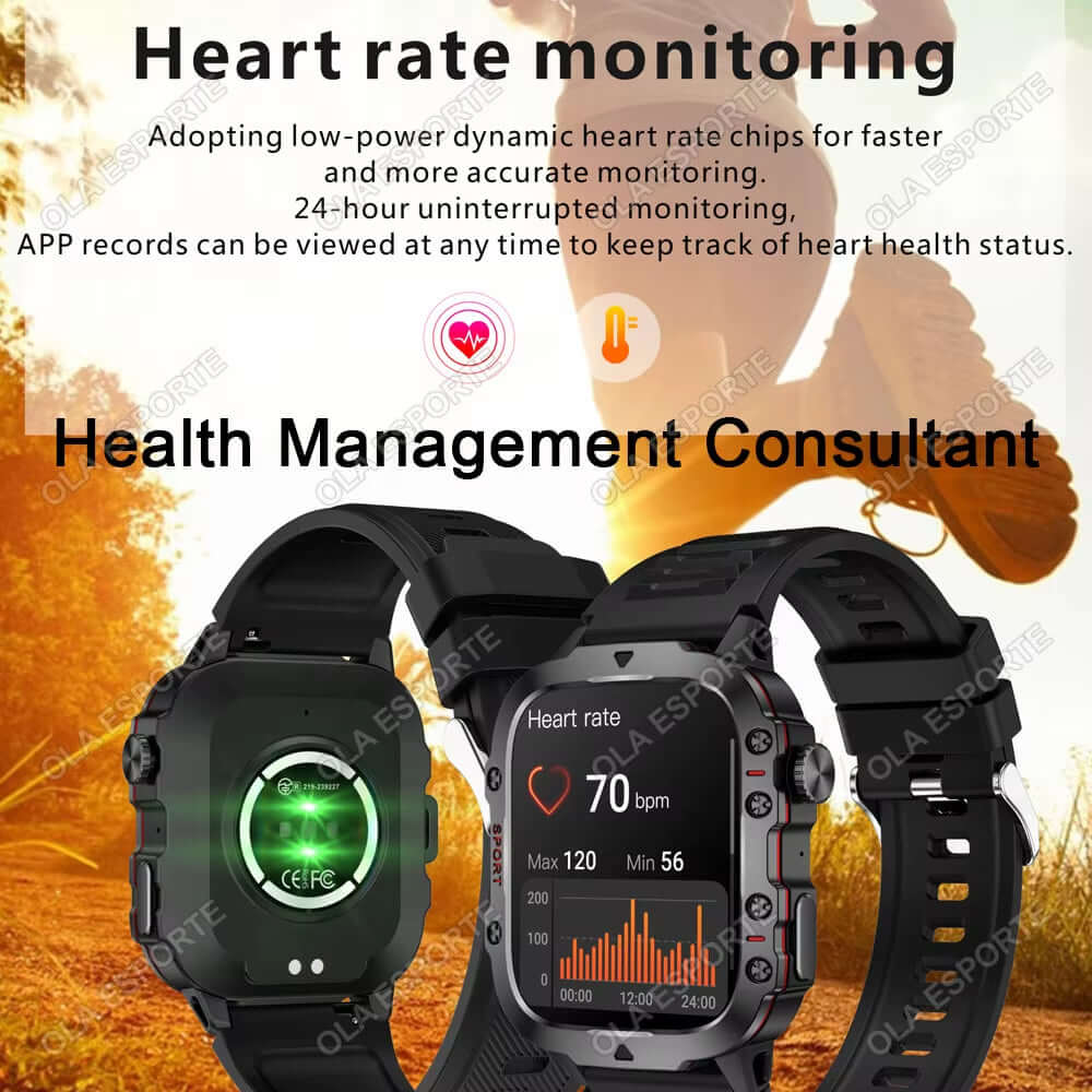 Elevate Your Fitness Game with the Original Men Smartwatch - Bluetooth Calling, Fitness Tracking, and IP68 Waterproof Design for Android & iOS - 2025 Edition