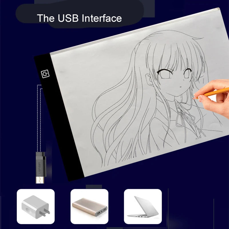 Illuminate Your Creativity with the 3-Level Dimmable LED Drawing Copy Pad - Perfect for Young Artists!