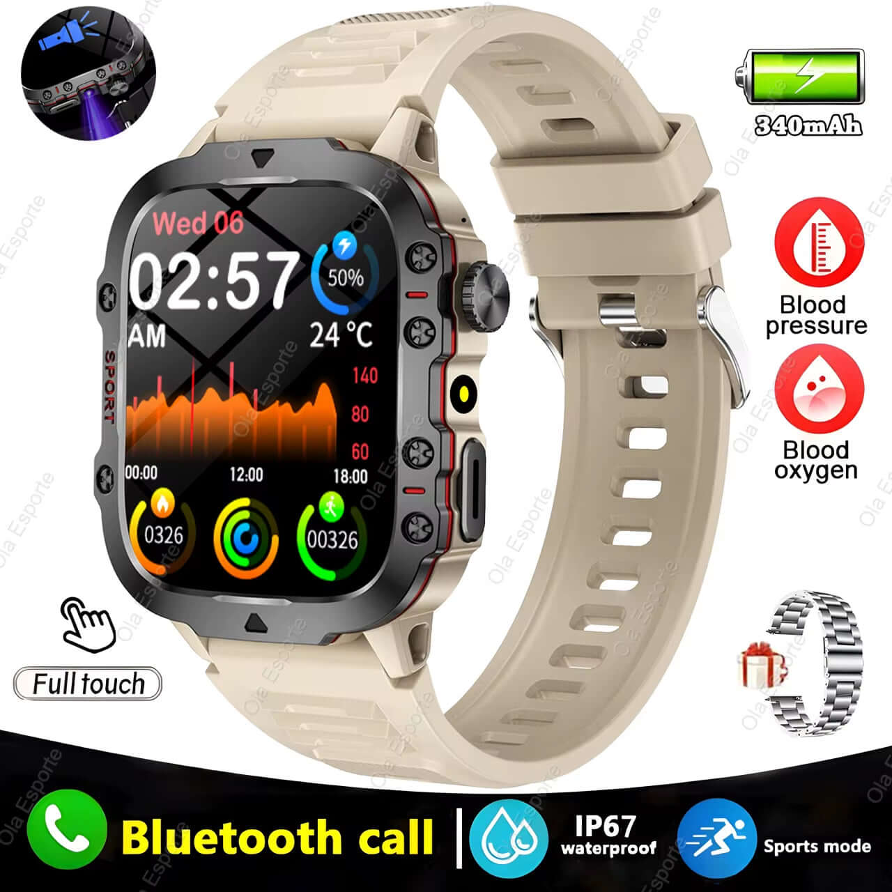Elevate Your Fitness Game with the Original Men Smartwatch - Bluetooth Calling, Fitness Tracking, and IP68 Waterproof Design for Android & iOS - 2025 Edition