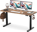 Transform Your Workspace with the Electric Adjustable Standing Desk - 55" x 24" Rustic Brown Ergonomic Design for Home and Office