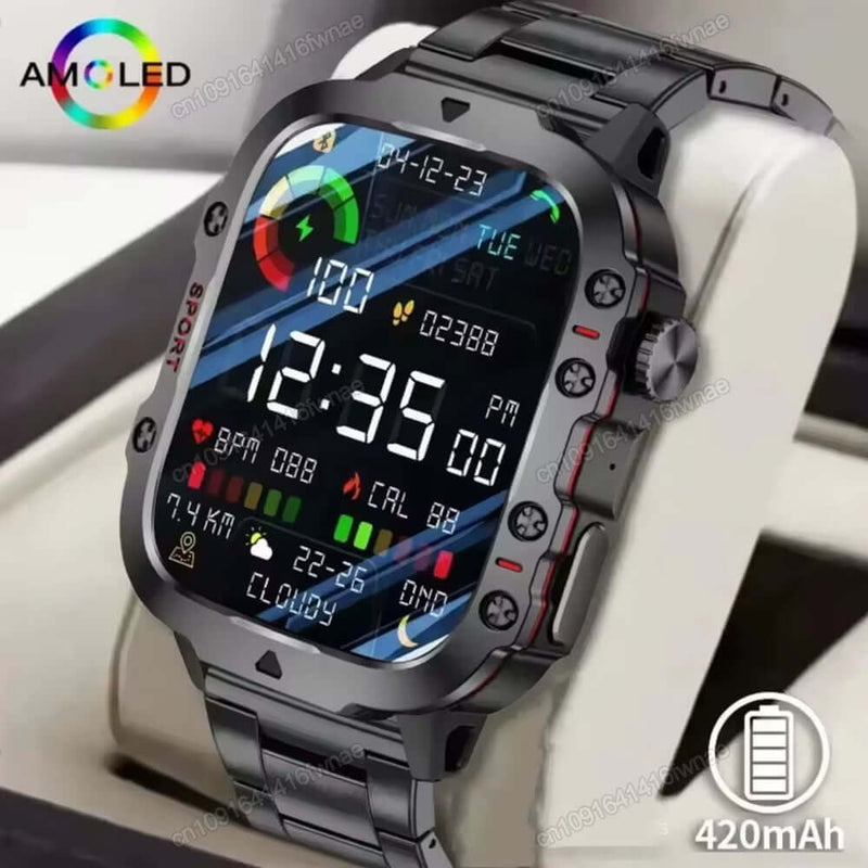 Elevate Your Fitness Game with the Original Men Smartwatch - Bluetooth Calling, Fitness Tracking, and IP68 Waterproof Design for Android & iOS - 2025 Edition