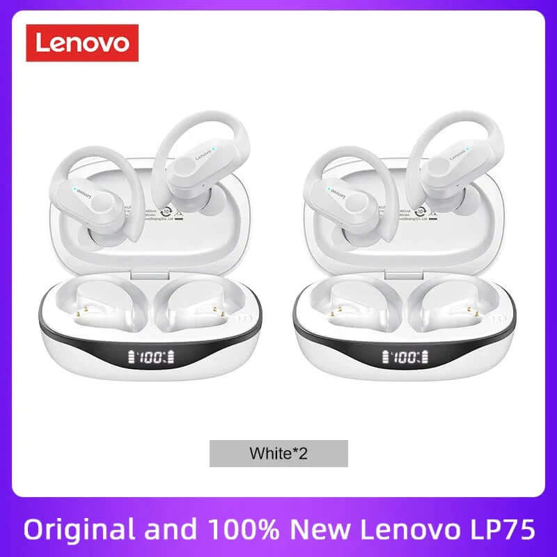 Experience Unmatched Sound Quality with Lenovo LP75 TWS Bluetooth 5.3 Headphones - Waterproof, Noise Reduction, and Smart LED Display!