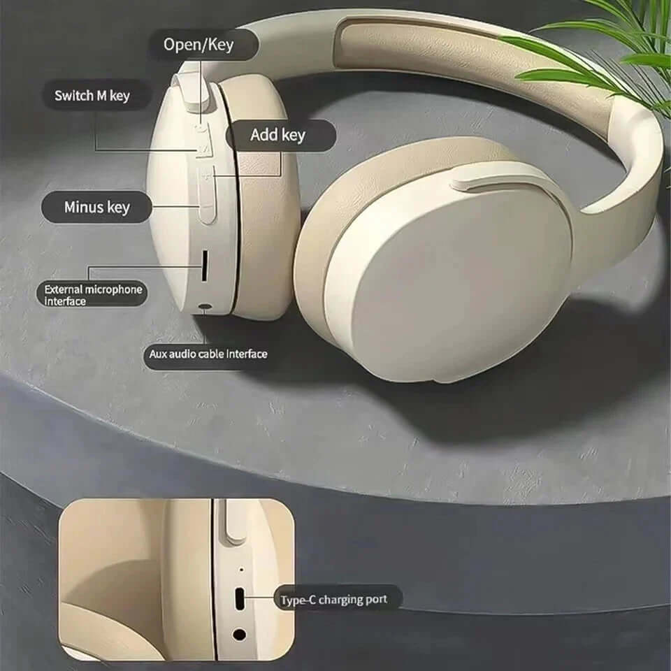#P2961 Wireless Bluetooth 5.3 Headphones over Ear Hifi Stereo Headset True Sports with Earphones TF/AUX Music Player with HD Mic