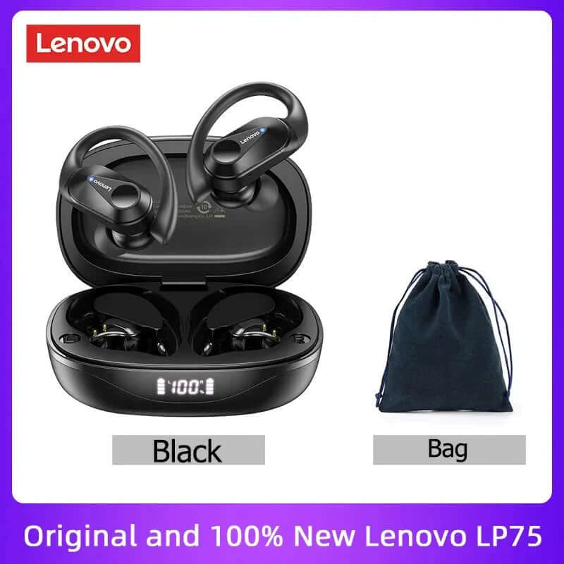 Experience Unmatched Sound Quality with Lenovo LP75 TWS Bluetooth 5.3 Headphones - Waterproof, Noise Reduction, and Smart LED Display!