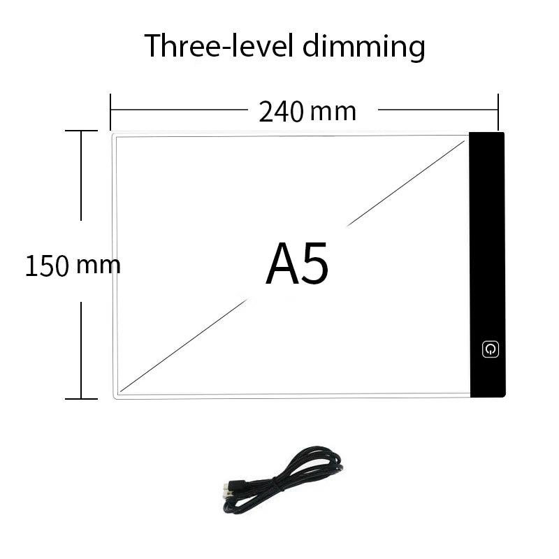 Illuminate Your Creativity with the 3-Level Dimmable LED Drawing Copy Pad - Perfect for Young Artists!