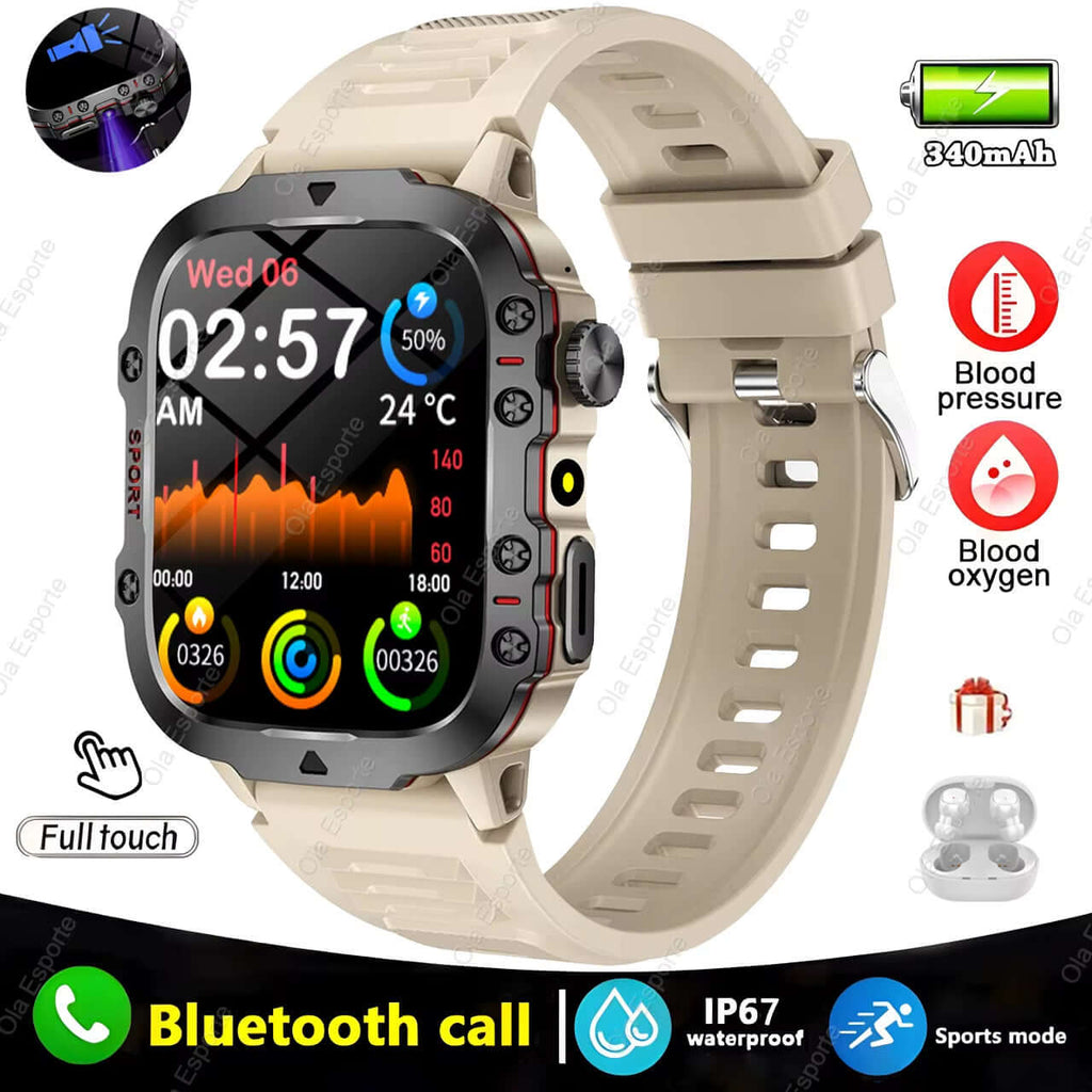 Elevate Your Fitness Game with the Original Men Smartwatch - Bluetooth Calling, Fitness Tracking, and IP68 Waterproof Design for Android & iOS - 2025 Edition
