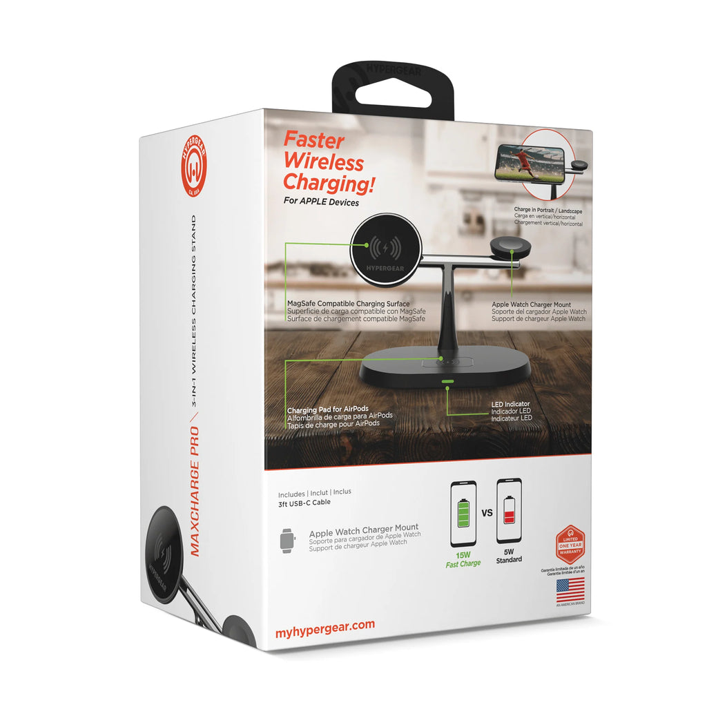 Elevate Your Charging Experience with the HyperGear MaxCharge Pro 3-in-1 MagSafe Charging Stand