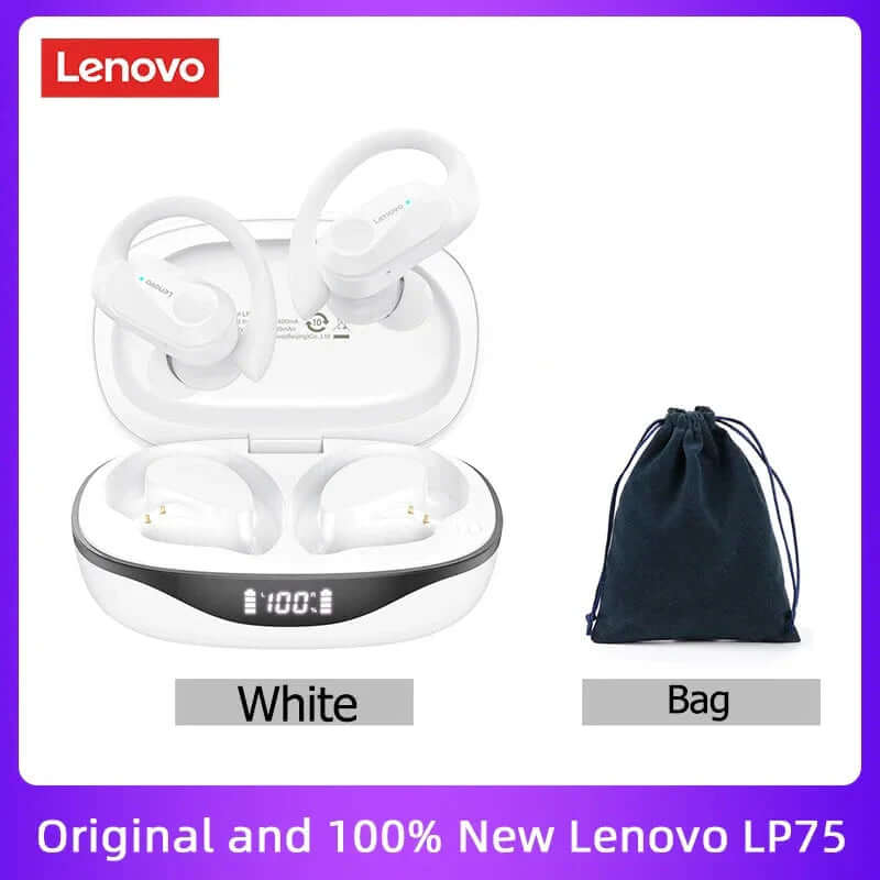 Experience Unmatched Sound Quality with Lenovo LP75 TWS Bluetooth 5.3 Headphones - Waterproof, Noise Reduction, and Smart LED Display!